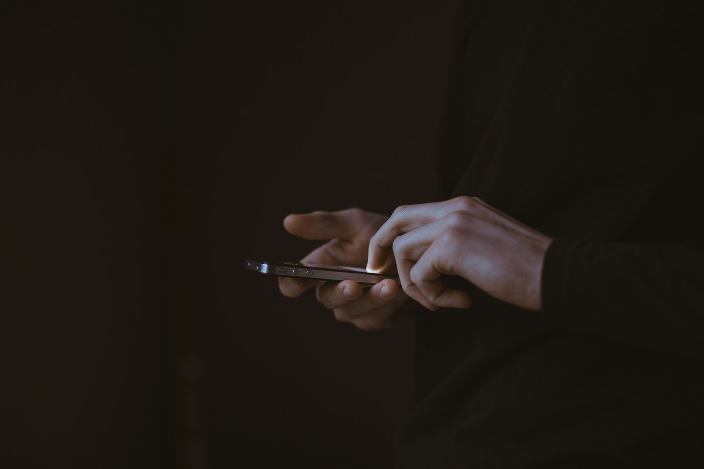 Person looking at a smartphone